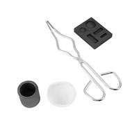 Set di Crogioli di Grafite da 4 Pezzi, Kit di Fusione per Fusione con Cannello in Grafite Manuale, Combinazione di Stampi per Ciotola con Pinze per Crogiolo per Metallo Oro Argento Rame