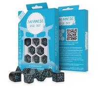 Set Di Cubi Con Kanji Giapponesi Q-WORKSHOP, 8 Pezzi, Turchese Su Nero Glitter