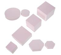 Set di Cubi Fotografici Geometrici 8 Pezzi in Schiuma Rosa | Oggetti di Scena Leggeri e Multiuso, per Shooting Prodotti e Cosmetici, Forme Semplici e Delicate