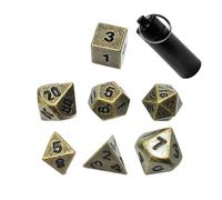 Set di Cubi Mini, Scatola Portachiavi con Cubo D6 in Metallo, Multilato, Dadi Digitali Nero