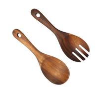 Set di cucchiai da cucina in legno naturale da 2 pezzi Set di cucchiai da