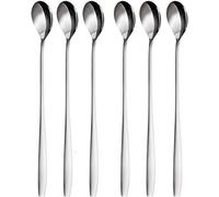 Set di cucchiai da Latte Macchiato, 6 pezzi, 22 cm - cucchiai Lunghi per Cocktail e Dolci, Acciaio Inox Lucido, va in Lavastoviglie