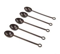 Set di cucchiai dosatori per caffè a manico lungo, in plastica, paletta per caffè espresso in polvere, utensili da cucina, 200 mm, marrone, 5 pezzi
