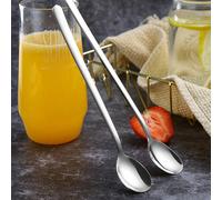 Set di cucchiai in acciaio inossidabile con manico lungo, include cucchiaio per gelato, cucchiaio per mescolare, cucchiaino piccolo, cucchiaio per condimenti, cucchiaino da caffè, cucchiaio da dessert