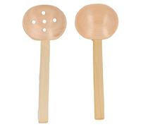 Set di cucchiai in legno, durevoli, lucidi, leggeri, ergonomici e confortevoli, utensili da per chef domestici, naturale, confezione da 2