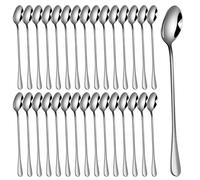 Set di cucchiai per latte macchiato, 30 pezzi, cucchiaini da caffè, cucchiaino lungo, 19,5 cm, in acciaio inox, ideale per caffè freddo, tè freddo, gelato, frappè