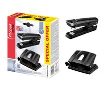 Set di cucitrice e perforatrice MAPED Essentials, 25 fogli, scatola con