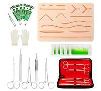 Set di cuciture chirurgiche, kit Suture Practice con cuscino per cuciture in silicone realistico e materiale di cucitura per praticare tecniche di cucitura delle ferite, strumenti di esercizio per la