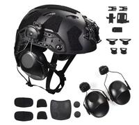 Set di Cuffie Antirumore per Casco Tattico Fast Airsoft con Protezione Nvg, Protezione Acustica Antirumore per la Caccia