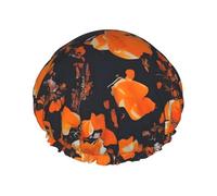 Set di cuffie da doccia decorate con stampa floreale, doppio strato, traspirante, fascia elastica regolabile, durevole
