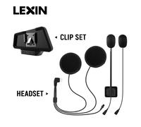 Set di cuffie e clip per citofono LEXIN LX-B4FM-X per casco completo/mezzo con spina jack per cuffie Bluetooth con suono forte e di alta qualità