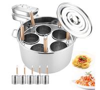 Set di cuoci Spaghetti e tagliatelle a 5 Fori/Pentole per Pasta e pentole con 2 teglie da Forno/Pentole per Cottura a Vapore/Design con Gancio per cestello Filtro/Puoi Cucinare di