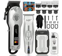 Set di cura per uomo 4 in 1 LQT (1 set), Rasoio elettrico ricaricabile USB, Rifinitore di barba, Rifinitore elettrico di peli di naso e orecchie e Rasoio elettrico, Set di cura multifunzionale senza f