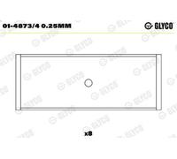 Set di cuscinetti per bielle GLYCO 01-4873/4 0.25MM per A3 (8P1) 1.2 2010-2012