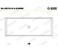 Set di cuscinetti per bielle GLYCO 1-4873/4 0.25MM per A3 (8P1) 1.2 2010-2012