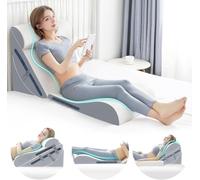 Set di cuscini a cuneo per letto ortopedico da 4 pezzi con cuscino in vita in memory foam completo, cuscino a cuneo per alleviare il mal di schiena, cuscino a cuneo regolabile per dormire.