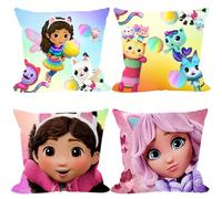 Set di cuscini da lancio a tema Gabby Dollhouse - Plush reversibile, set di cuscini da divano da camera da letto carini, regalo di compleanno per bambini Stile 4,Stile 3,Stile 2,Stile 1Poliestere
