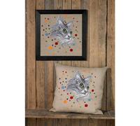 Set di cuscini da ricamo Permin a punto croce "Gatti", schema di conteggio, 60x6