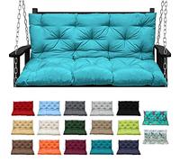 Set di cuscini impermeabili per dondolo da giardino, 23 posti, cuscini per dondolo da giardino e schienali, cuscini cuciti per panca in blu lago, 150 x 100 cm, mobili da esterno comfort.
