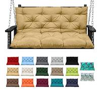 Set di cuscini impermeabili per dondolo da giardino a 23 posti, con seduta e schienale trapuntati, colore beige, 150 x 100 cm, comoda soluzione per sedersi all'aperto
