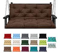Set di cuscini impermeabili per dondolo da giardino per 23 persone, cuscini imbottiti per panca con schienale, color caffè, 100 x 100 cm, comodi ed eleganti per esterni