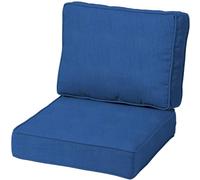 Set di cuscini impermeabili per mobili da giardino, 50 x 50 cm, rivestimento rimovibile con cinghie regolabili, perfetto per patio, terrazza, cortile, blu