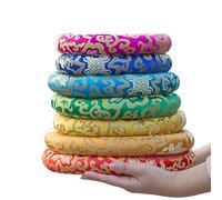 Set di cuscini in broccato di seta for campane tibetane - Confezione da 7, cuscino ad anello rotondo, abbinamento perfetto di campane tibetane/cristallo, realizzato a mano (Color : 6-12Inch)
