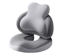 Set di cuscini ortopedici per seduta e supporto lombare, per sedia da ufficio, sollievo dal dolore alla sciatica e all'anca, in memory foam, comfort per sedersi, giocare, auto, grigio, 2 pezzi