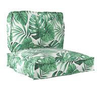 Set di Cuscini per Pallet Tessuto Oxford Motivo Foglia Verde