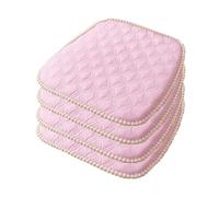 Set Di Cuscini Per Sedie Da Cucina Di 4 Pezzi, 17,7" X 16,9" Imbottito Antiscivolo Con Rivestimento Rimovibile E Lacci, Cuscino Del Sedile in Memory Foam A Forma Di U, Rosa