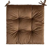 Set di Cuscini per Sedie da Pranzo in Velluto 35 * 35cm Squre 2/4 Confezioni di Cuscini per Sedili per Sedie con Lacci Cuscino Imbottito Durevole per Ufficio Cucina Soggiorno Baclony (Marron