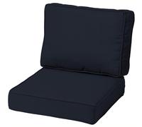 Set di cuscini profondi per mobili da giardino, 40 x 40 cm, blu, impermeabili e confortevoli, perfetti per il relax all'aperto
