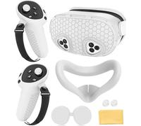Set di custodie in silicone, compatibili con accessori Meta Quest 3S, protezione VR, protezione per il viso, impugnature per controller, custodia anteriore per cuffie e custodia protettiva per