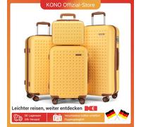 Set di custodie per cabina leggere Kono custodia rigida in ABS 4 ruote Spinner TSA Lock valigia compatta per bagaglio a mano (giallo) YELLOW