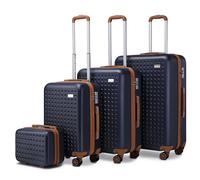 Set di custodie per cabina leggere Kono custodia rigida in ABS 4 ruote Spinner TSA Lock valigia compatta per bagaglio a mano (blu) Blu