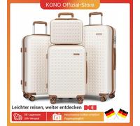 Set di custodie per cabina leggere Kono custodia rigida in ABS 4 ruote Spinner TSA Lock valigia compatta per bagaglio a mano (bianco) Avorio