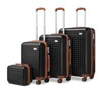 Set di custodie per cabina leggere Kono custodia rigida in ABS 4 ruote Spinner TSA Lock valigia compatta per bagaglio a mano (nero) Black