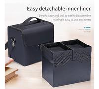 Set di custodie per il trucco di extra grande capacità - Organizer per il trucco da viaggio con portaspazzole impermeabile e divisori regolabili - Ideale per make-up artist professionisti e appassiona
