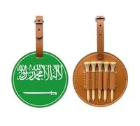Set Di Custodie Per Tee Da Golf Stampe Originali Bandiera Dell'Arabia Saudita Con 5 Tee Legno Per L'Organizzazione Dell'Allenamento Dei Golfisti Regalo Divertente Per Golfisti Marito Fidanzato Papà