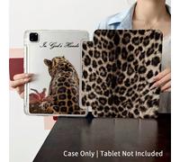 Set di custodie protettive a stampa leopardata, ispirato al leopardo, progettato per che inseguono il regno spirituale e la moda, design a flip cover con slot per penna, compatibile con iPad 10.9/10.2