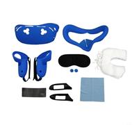 Set di custodie protettive in silicone per Meta 3S, 7 accessori con nasello anti-perdite e copertura controller, custodia antiurto per cuffie VR, nero (blu)