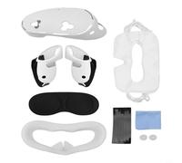 Set di custodie protettive in silicone per Meta, accessori da 7 pezzi con nasello anti-perdite e copertura controller, custodia antiurto per cuffie VR, nero (bianco)