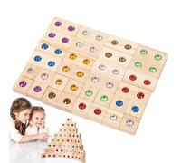 Set di da costruzione in legno per bambini | 32 o 50 pezzi | Mattone acrilico colorato Apprendimento e ugo creativo | Set di da costruzione in legno p