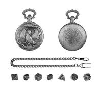 Set Di - Da Gioco Di Ruolo In Metallo | SetDi DadiCon Custodia Per Orologio Da Tasca, Set Completo Di DadiDa 7 Pezzi Per Giochi Di Ruolo, Sessioni Di Giochi Da Tavolo, Riunioni Al Coperto