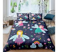 Set di da letto con motivo floreale e farfalle e fragole,set copripiumino per bambini figlia carino fiori consolatore copertura bella ragazza trapunta copertura camera da letto 2 pezzi singolo formato