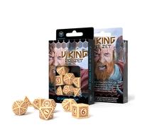 Q Workshop - VIK87 - Set da 7 pezzi, colore: Beige e Burgundy Dice