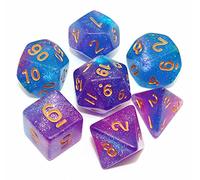 Set di dadi blu e viola per dungeon e dragons, set di dadi poliedrici per giochi di ruolo, giochi da tavolo