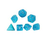 Set di dadi Chessex poliedrici 7-Die Luminary Sky/Argento originali di alta qual
