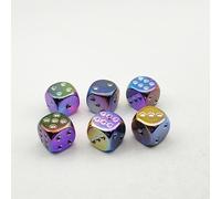 Set di dadi colorati placcati in oro " Toss", 6 pezzi, D6 da 1,6 cm. Elementi di gioco da tavolo gamma. per intrattenimento , feste a tema e una scelta top per le .