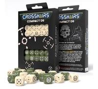 Set Di Dadi Compatto D6 Beige E Oliva RPG Q-Workshop STCA03